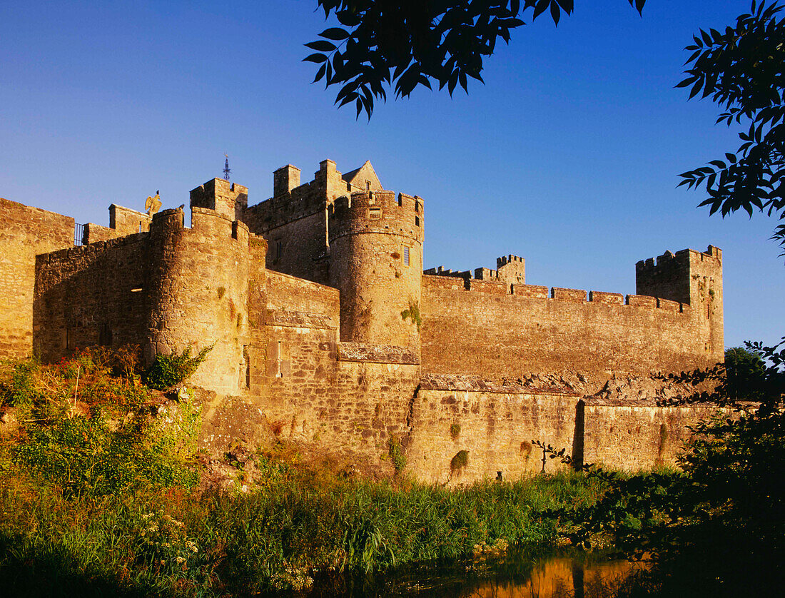 Europe, Ireland. Medieval Cahir Castle and River Suir.