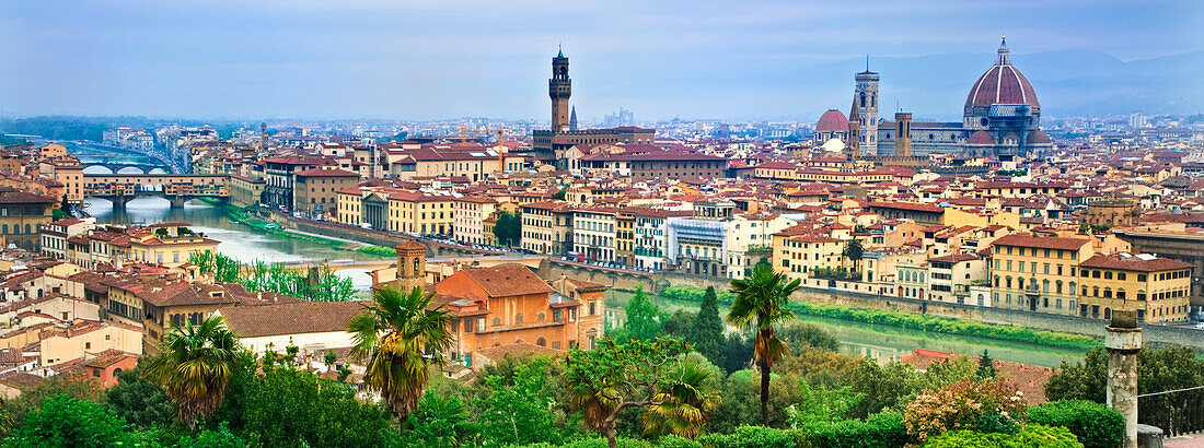 Europe, Italy, Florence. Panoramic city overview.
