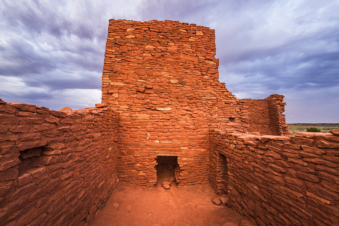 Approaching storm over Wukoki Ruin, Wupatki National Monument, Arizona