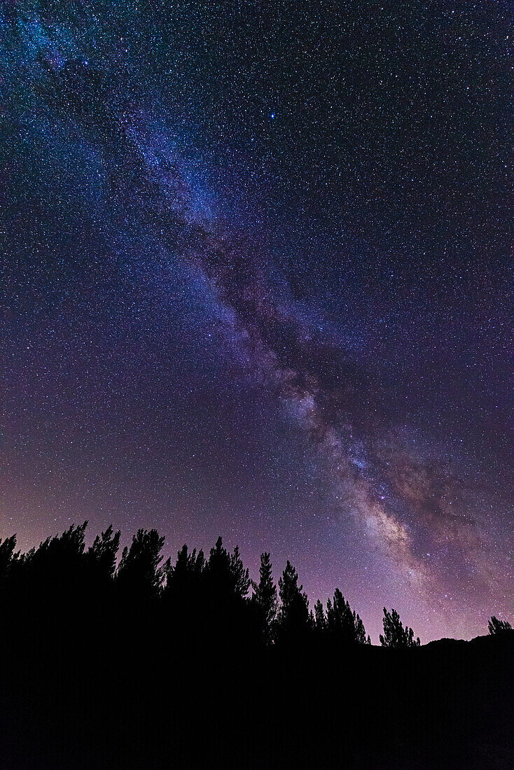 Die Milchstraße über dem Rose Valley, Los Padres National Forest, Kalifornien USA