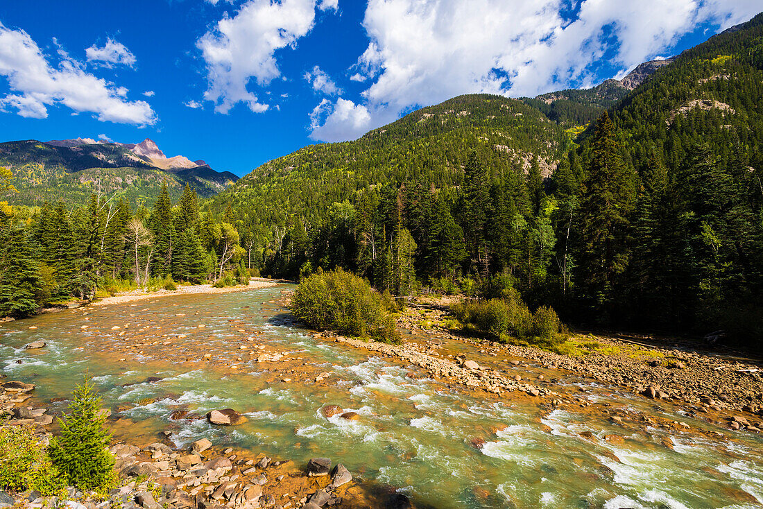 Der Animas River, San Juan National Forest, Colorado USA