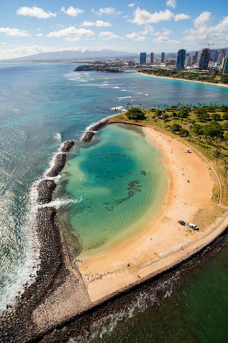 Magische Insel, Ala Moana Beach Park, Honolulu, Oahu, Hawaii