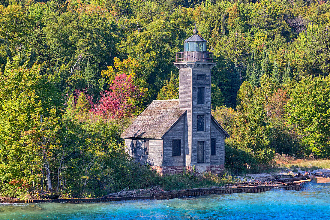 MI, Munising, Grand Island, Ostkanal-Leuchtturm