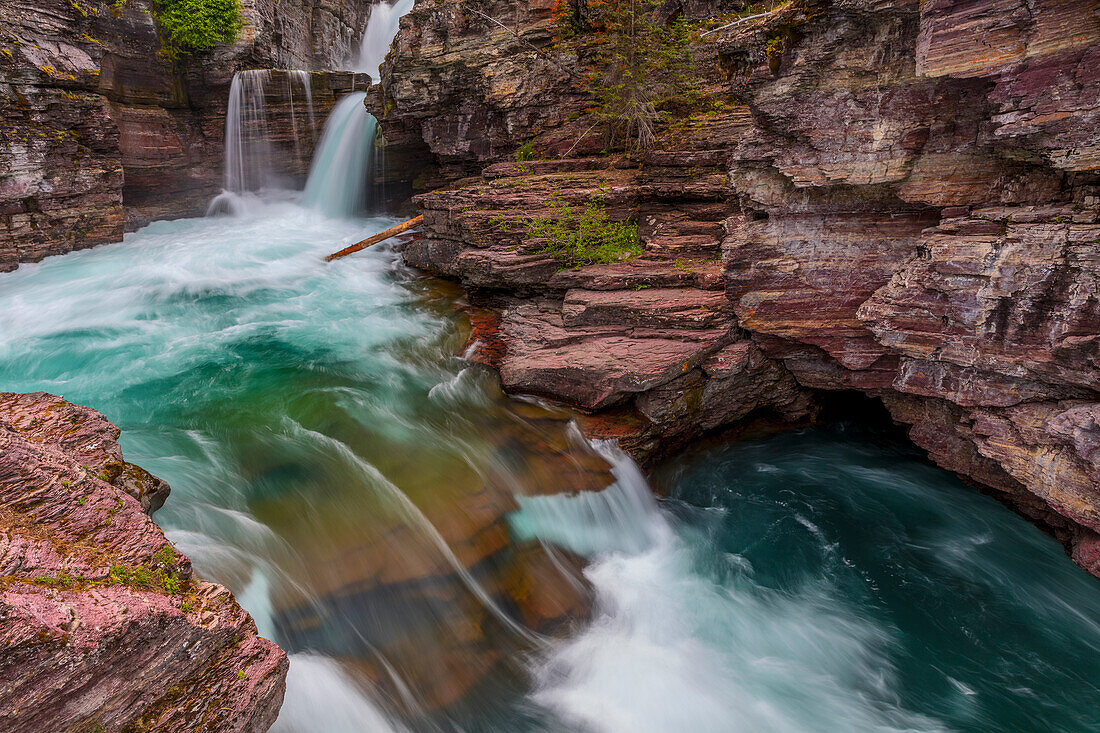 St Mary Falls in Glacier National Park, Montana, USA