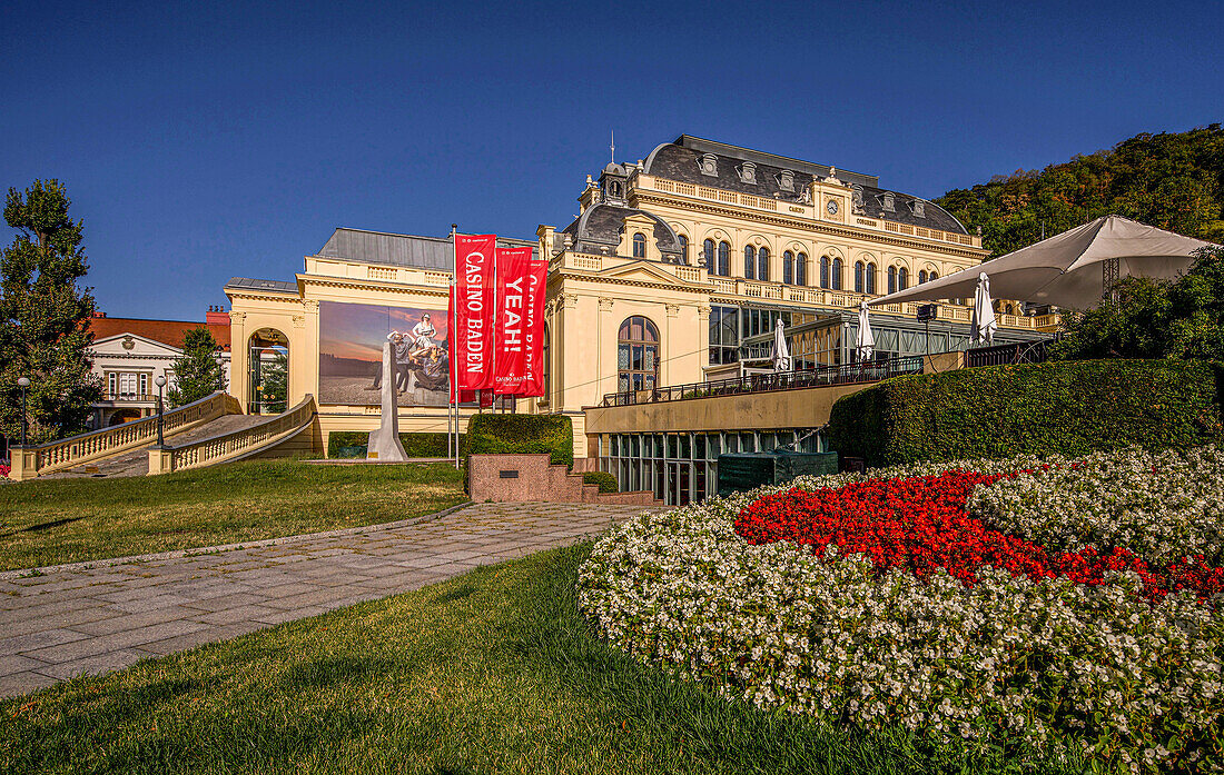 Congress Casino in the spa gardens of Baden near Vienna, Lower Austria, Austria