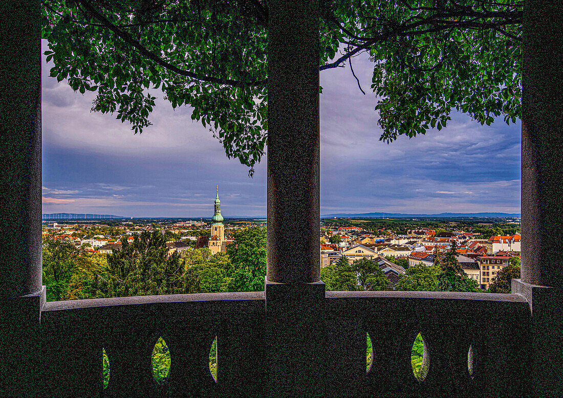 View from the Beethoven Temple in the spa gardens of Baden near Vienna, Lower Austria, Austria