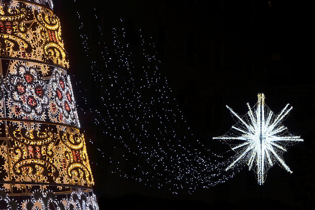 Christmas decorations in Piazza Sant'39; Oronzo, Lecce, Salento, Puglia, Italy
