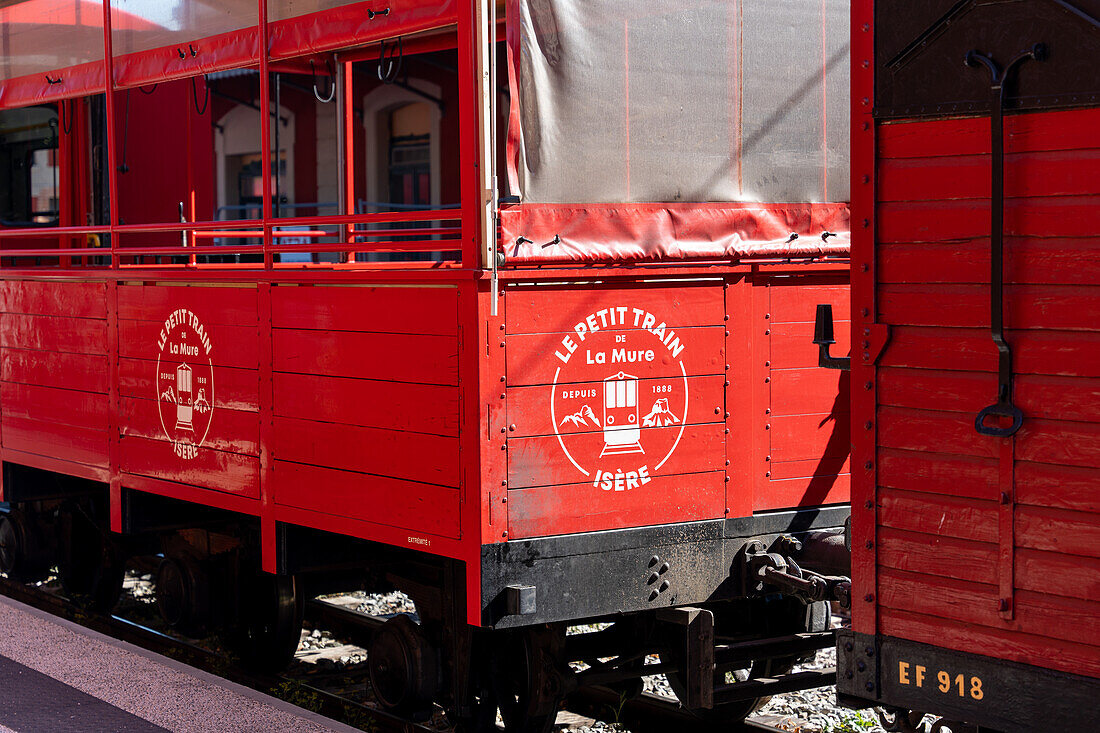 Partial view of a carriage from the Petit Train de La Mure, Isère, France