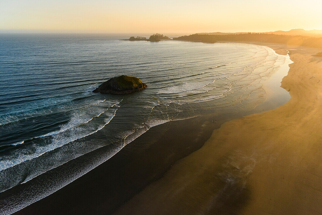 Canada, British Columbia, Pacific Rim National Park. Aerial view of Long Beach.