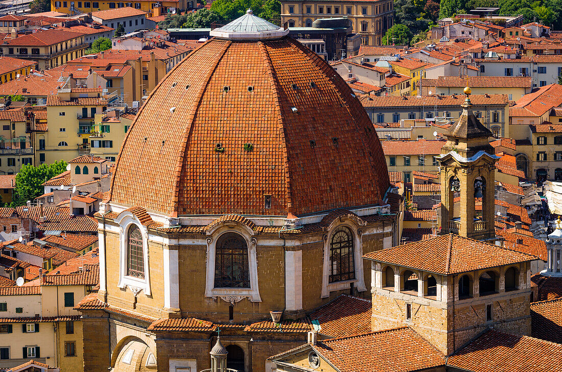 The Basilica di San Lorenzo red tiled dome, Florence, Tuscany, Italy