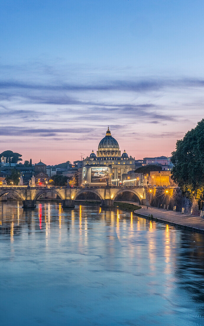 Italy, Rome, Tiber River Sunset