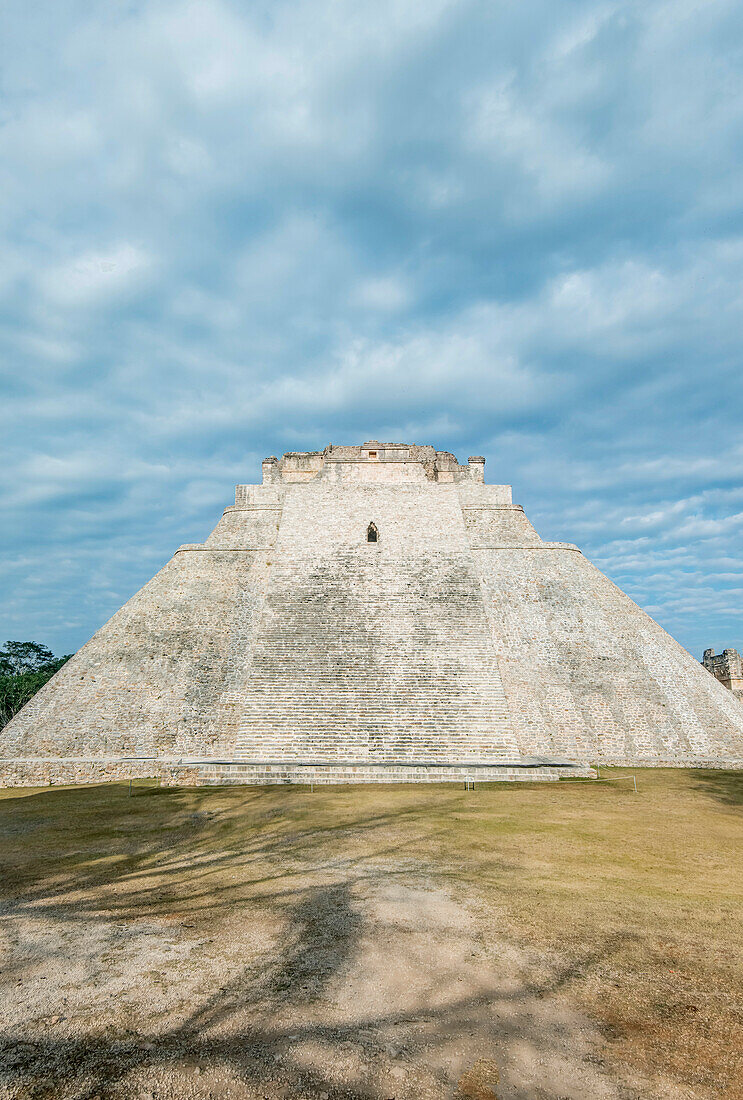 Mexico, Yucatan. Uxmal Ruins, Pyramid of the Magician, believed to be constructed in the 9th century AD