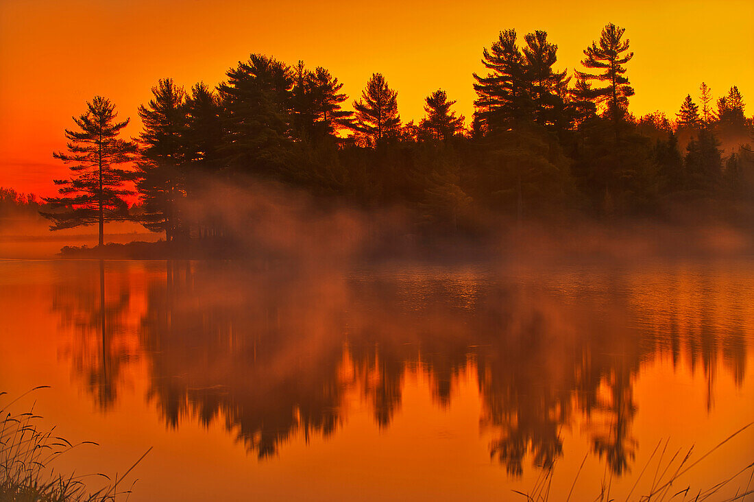 Canada, Ontario. Wanapitei River at sunrise.