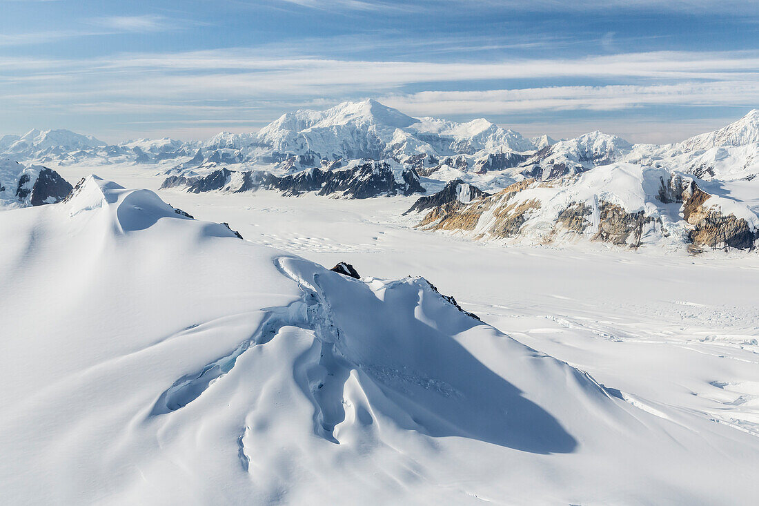 Kanada, Yukon, Kluane-Nationalpark. Mount Logan und Columbia Ice Field in St. Elias Range