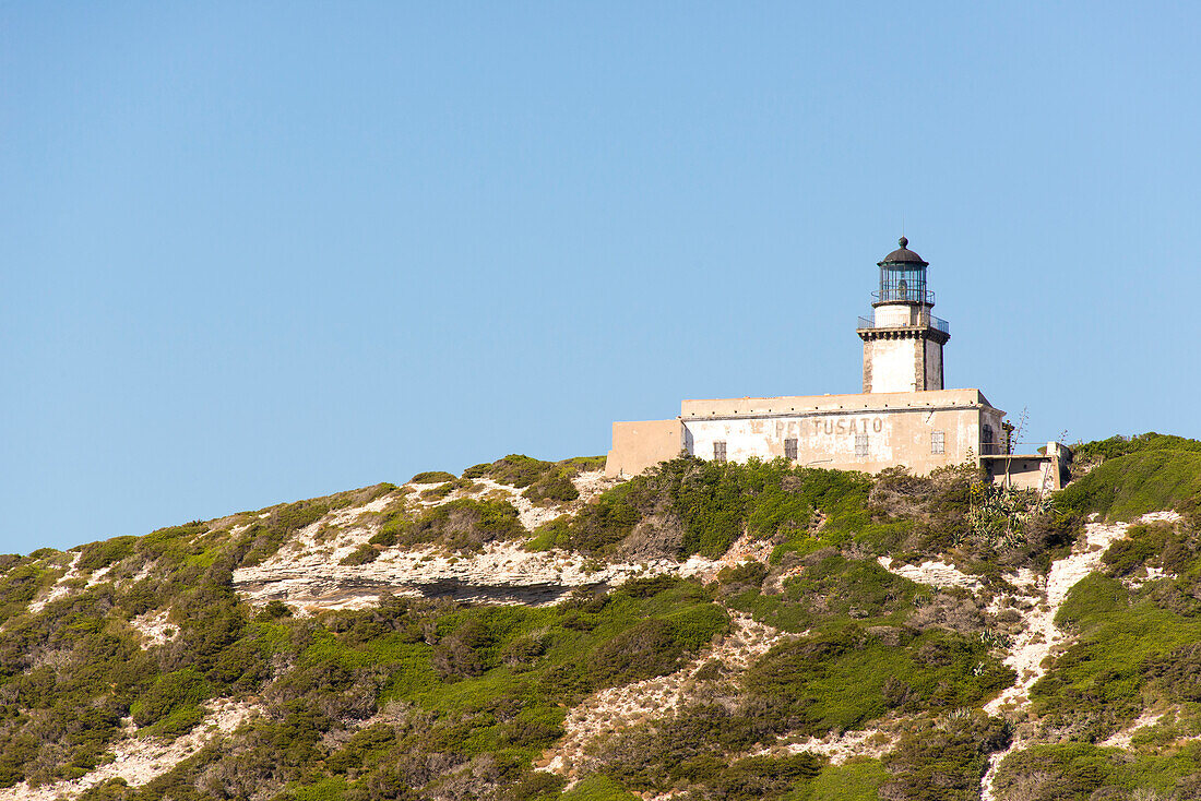 Europe, France, Corsica, Bonifacio. Capo Pertusato lighthouse