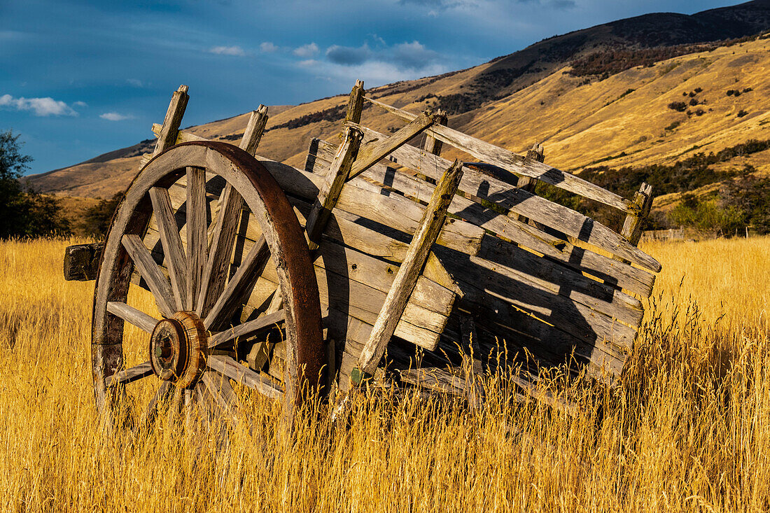 Argentina, Patagonia. Old rustic wagon