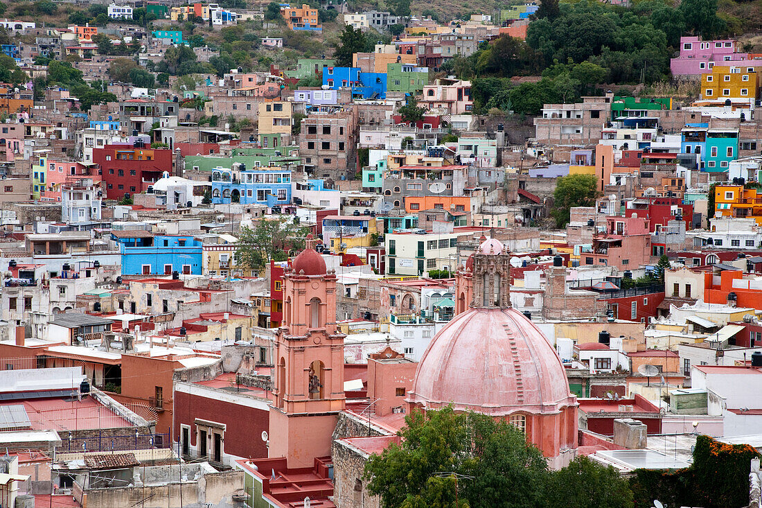 Mexiko, Guanajuato, Blick auf Guanajuato vom El Pipila Monument