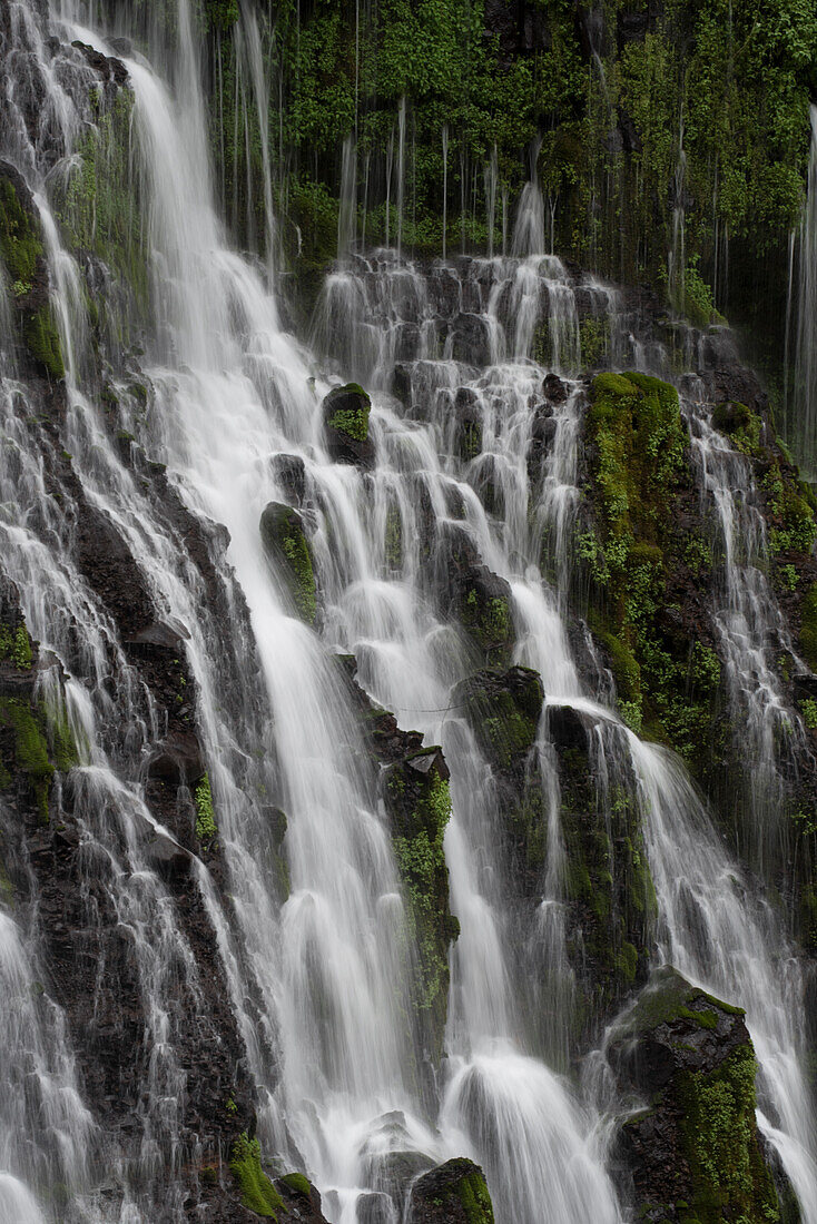 USA, California. Detail of Burney Falls, MacArthur-Burney State Park