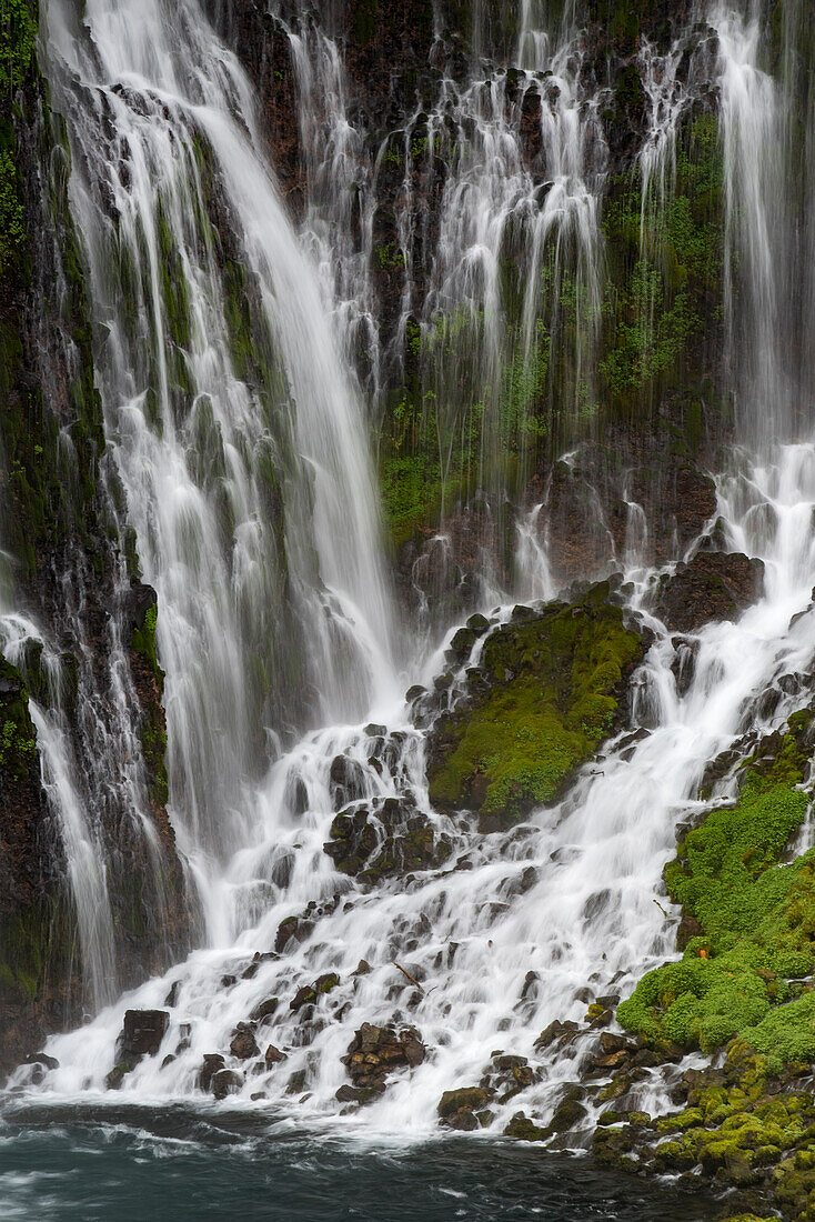 USA, California. Detail of Burney Falls, MacArthur-Burney State Park