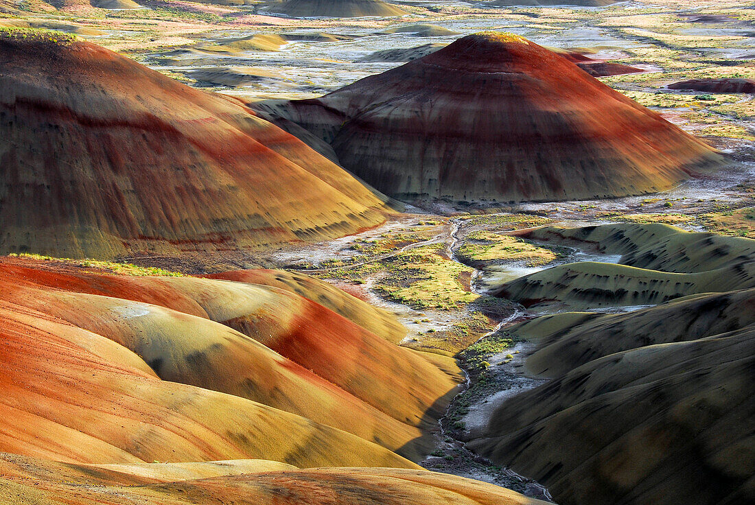 Painted Hills, Sonnenuntergang, John Day Fossil Beds National Monument, Mitchell, Oregon, USA