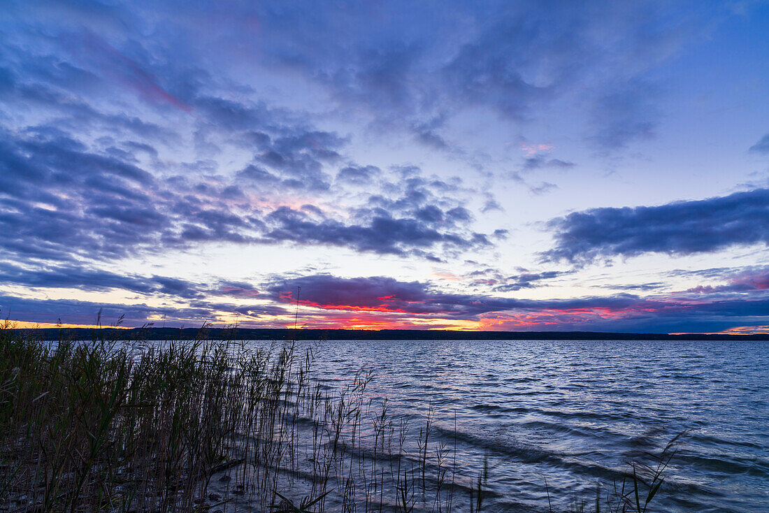 Sunset at Ammersee, Herrsching, Bavaria, Germany, Europe