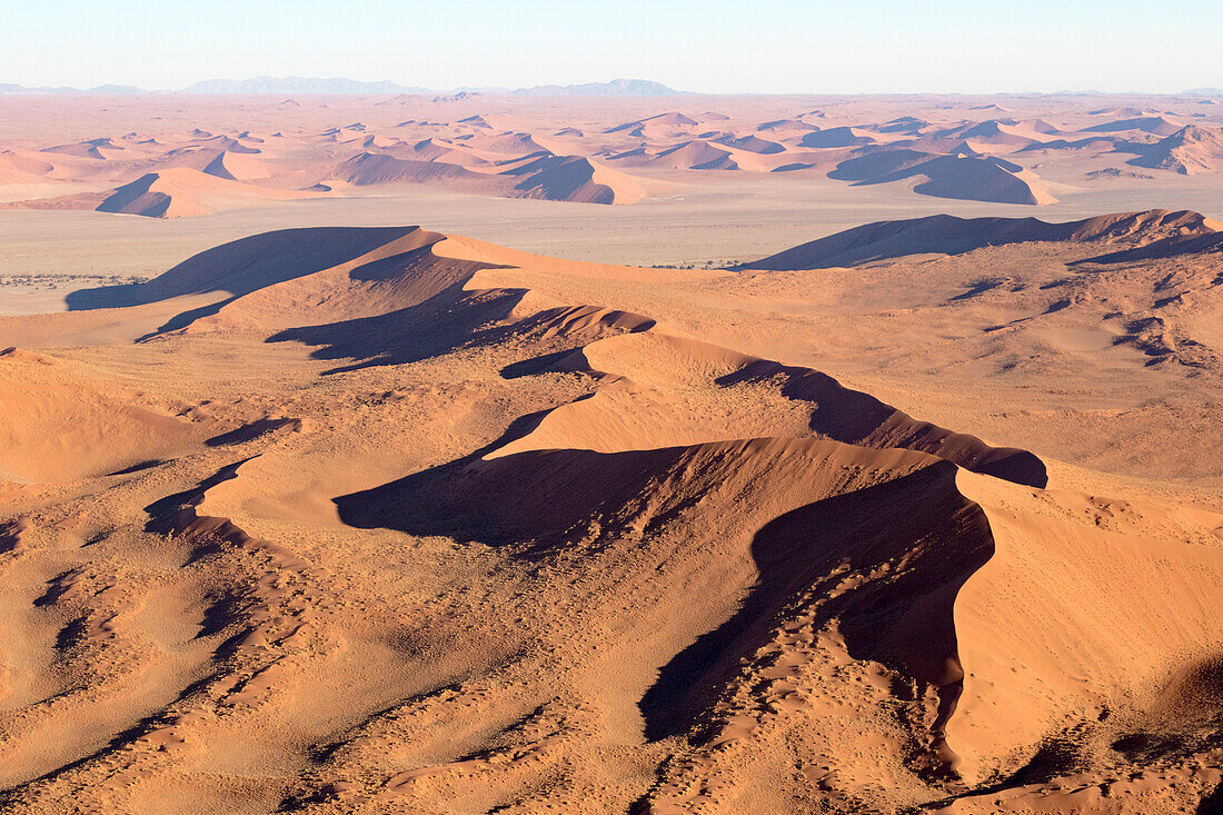 Africa, Namibia, Namib-Naukluft Park. Aerial of desert landscape