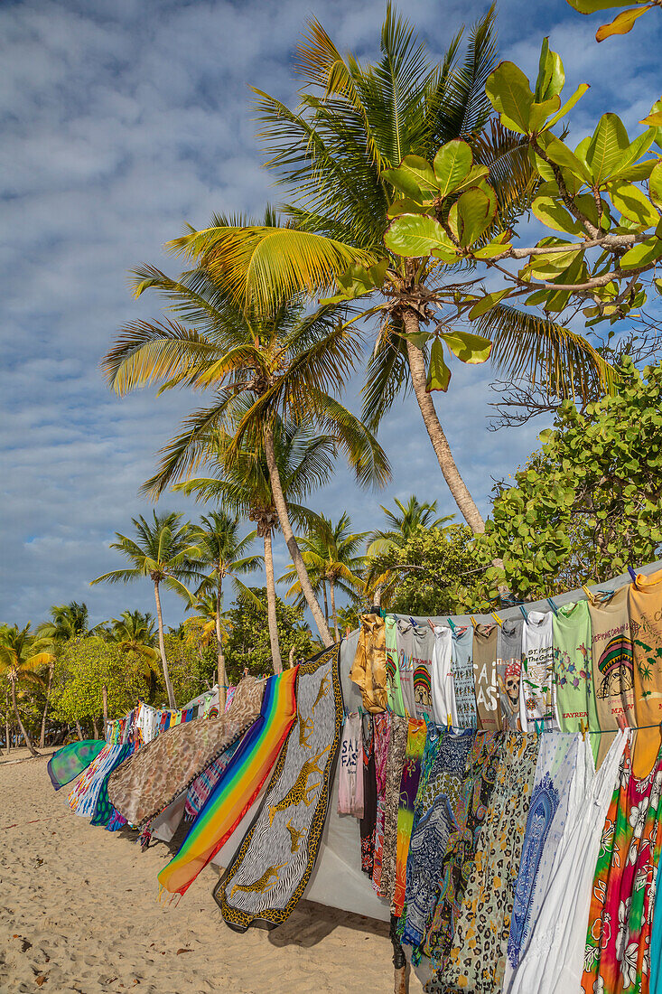 Karibik, Grenada, Insel Mayreau. Buntes Display des Anbieters