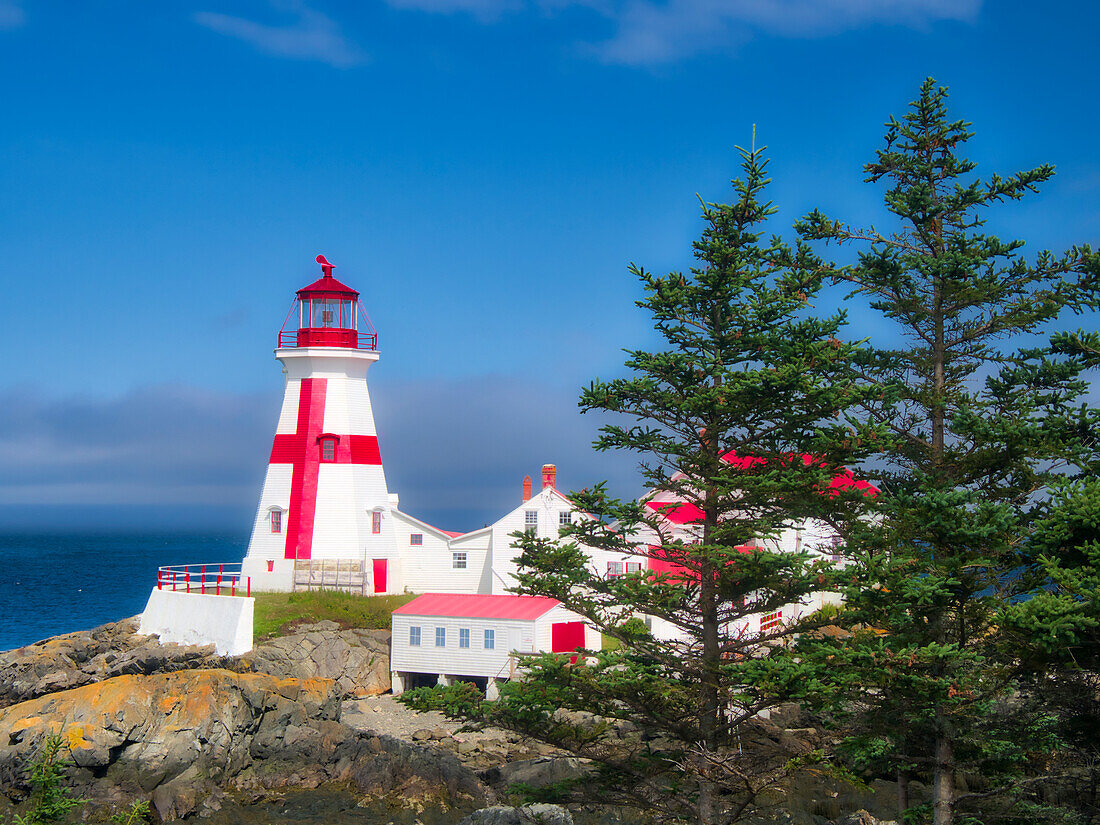 Canada, Campobello Island. East Quoddy Head Lighthouse at the northernmost tip of Campobello Island, New Brunswick, Canada, built in 1829.