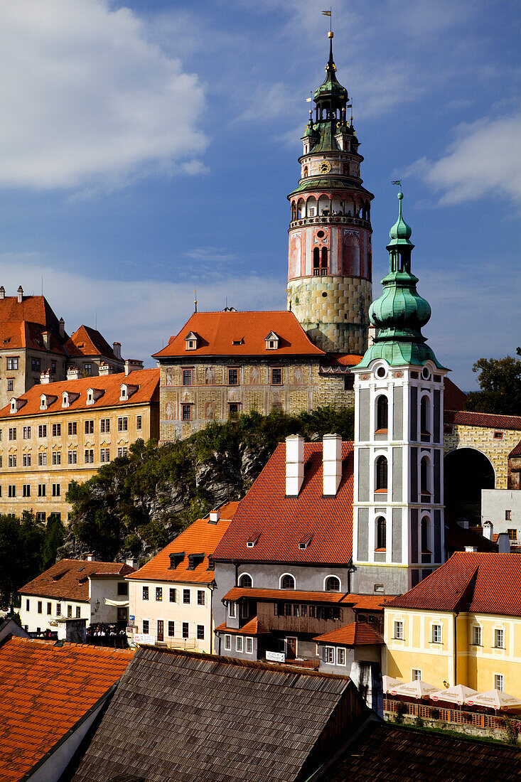 Czech Republic, Cesky Krumlov. Overview of city