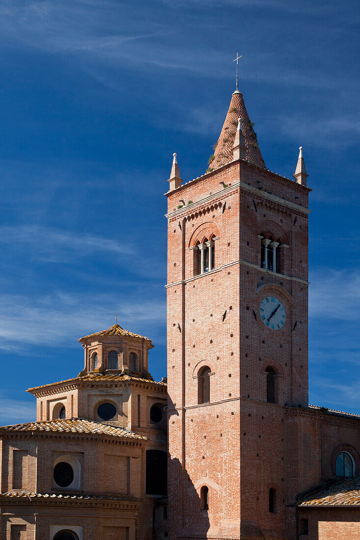 Italy, Tuscany. The Abbazia di Monte Oliveto Maggiore, one of the rural monasteries in Tuscany.