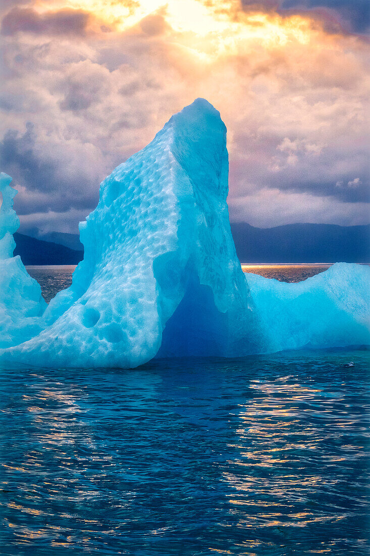 Glacial ice, iceberg, LeConte Bay, Alaska, USA