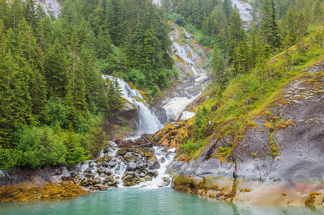 Le Conte-Gletschergebiet, südlichster Tidewater-Gletscher in den Vereinigten Staaten, in der Nähe von Petersburg, Südostalaska, Inside Passage