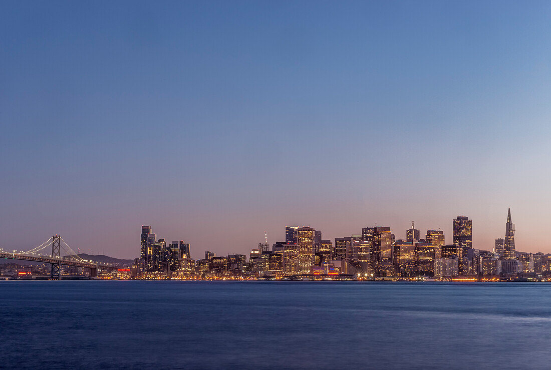 USA, California, San Francisco, Downtown Skyline at Twilight