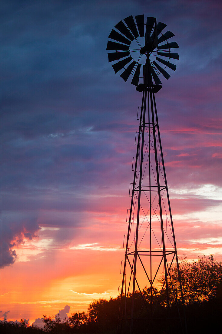 Windmill at sunrise.
