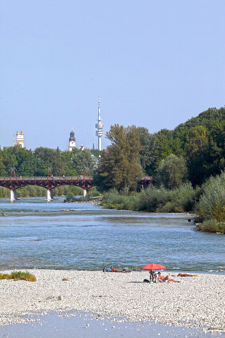 Isar am Flaucher, München, Bayern, Deutschland