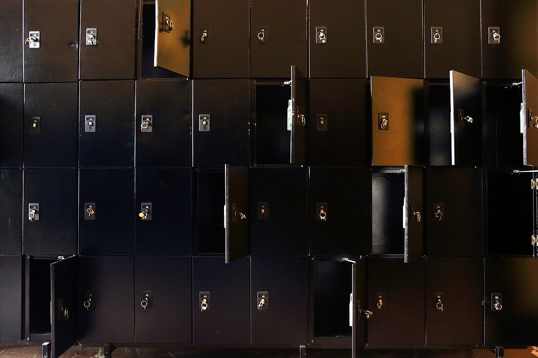 Lockers in the Haus der Kunst, Munich, Upper Bavaria, Bavaria, Germany