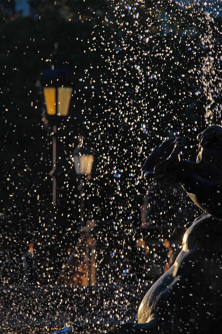 Fountain figures at the Friedensengel, Munich, Upper Bavaria, Bavaria, Germany