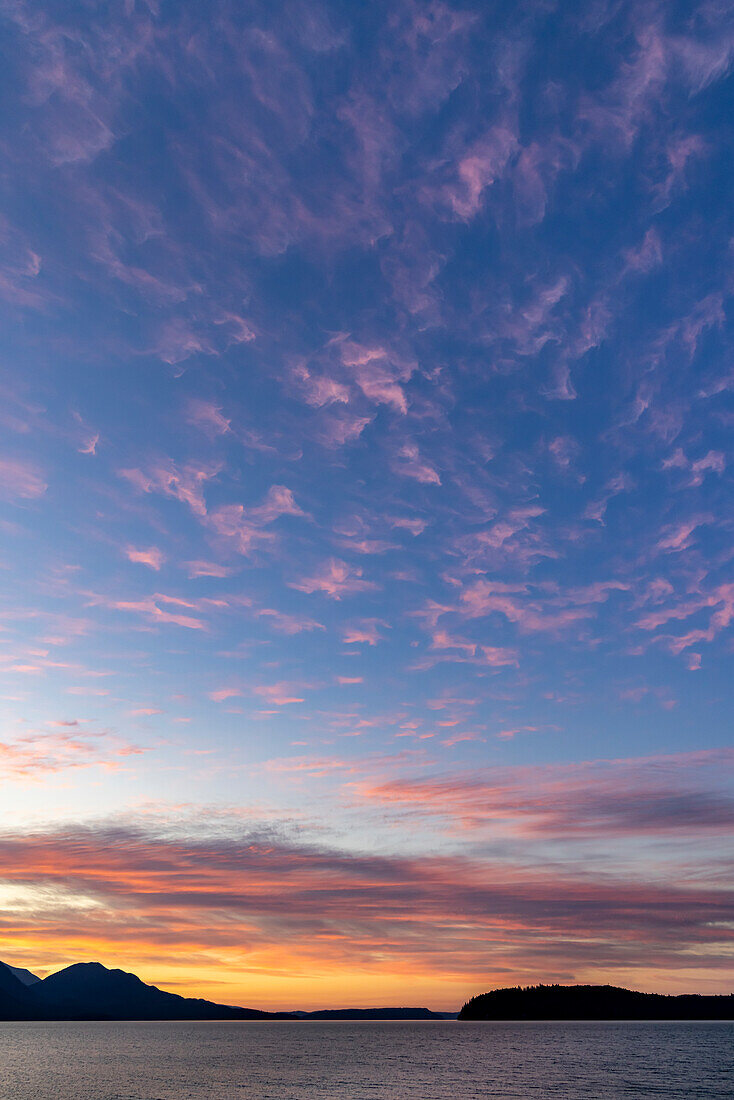 USA, Washington State, Seabeck. Sunset over Hood Canal.