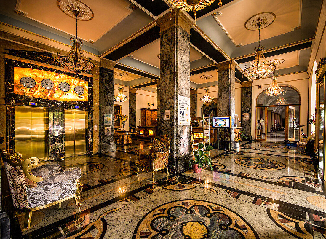 Foyer in the Kurhaus, Häcker´s Grand Hotel in Bad Ems, Rhineland-Palatinate, Germany