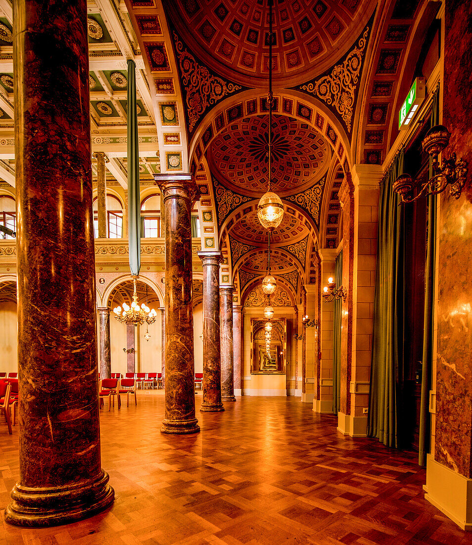 Marble Hall in the Kursaal Building, Bad Ems, Rhineland-Palatinate, Germany