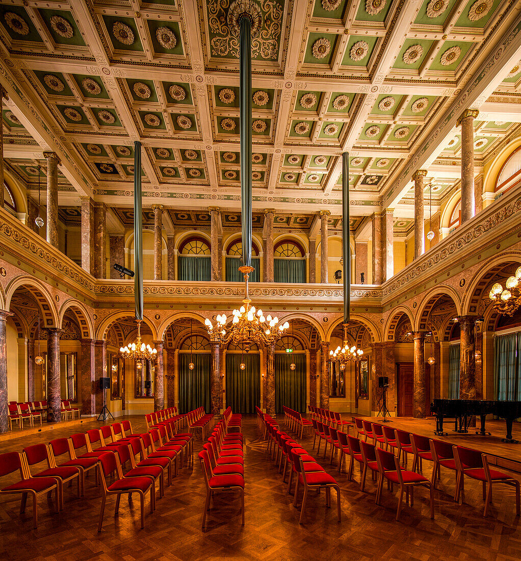 Marble Hall in the Kursaal Building, Bad Ems, Rhineland-Palatinate, Germany