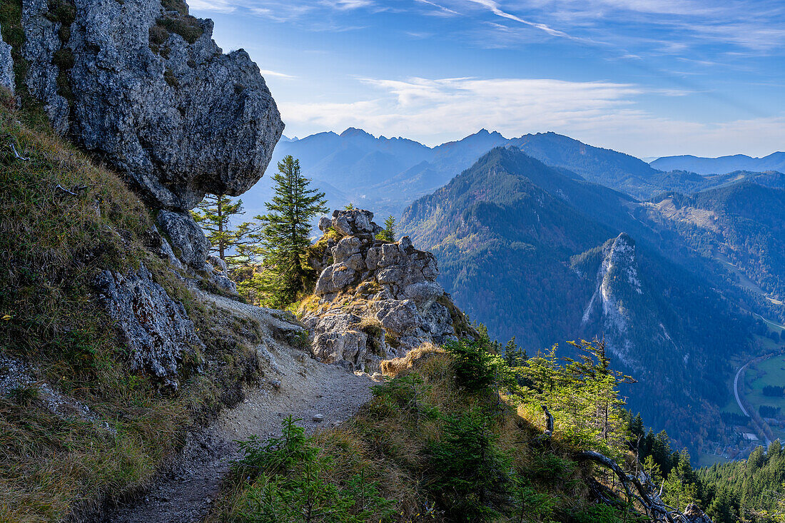 Abstieg vom Laber über die Schartenköpfe, Oberammergau, Bayern, Deutschland