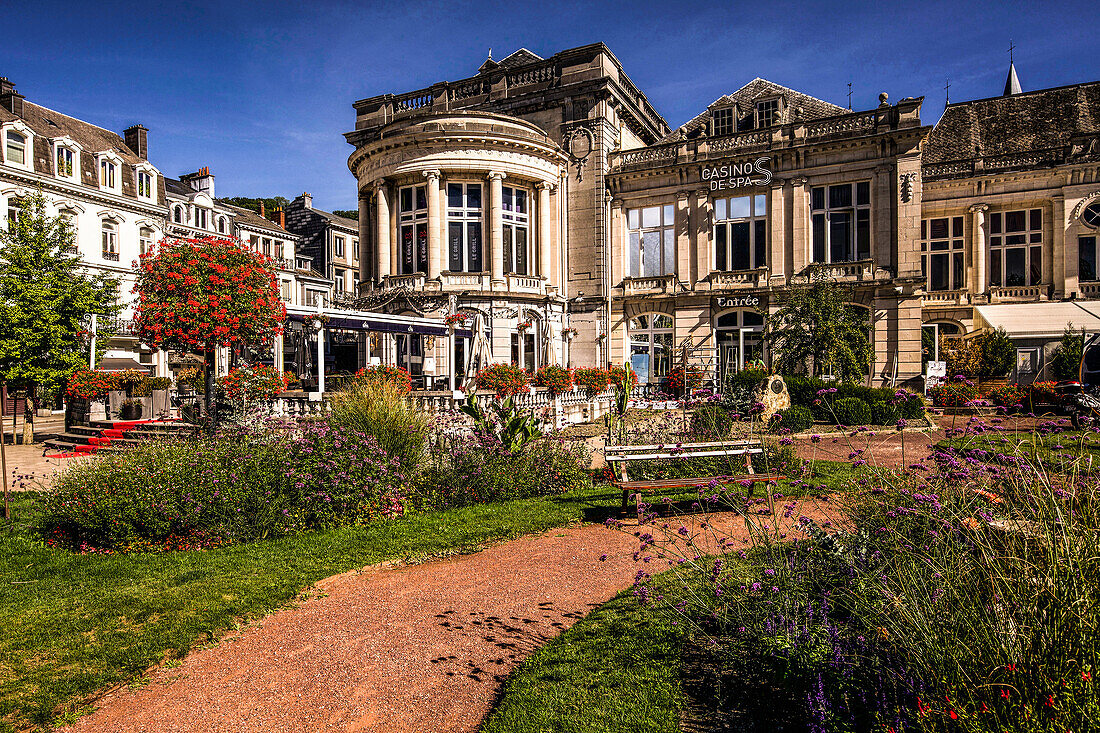 View from the park to the Casino, Spa, Liege Province, Belgium