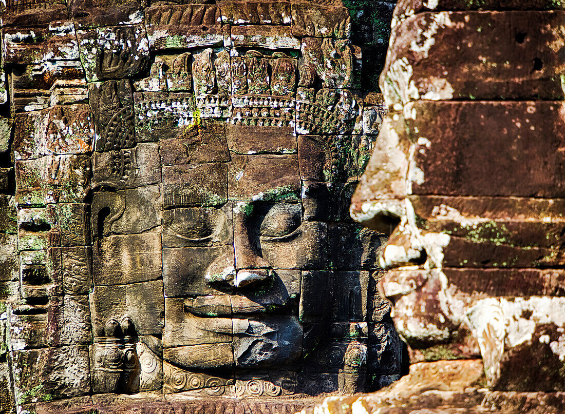 Asia, Cambodia, Angkor Watt, Siem Reap, Faces of the Bayon Temple