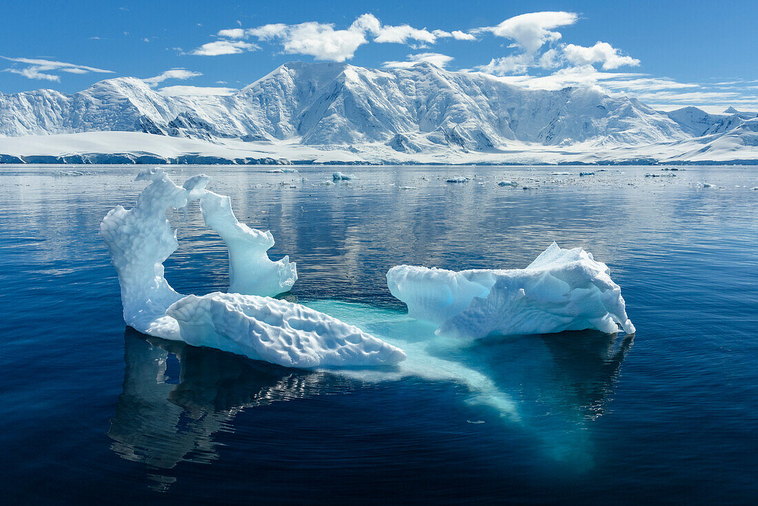 Antarctica, Antarctic Peninsula, Damoy Point. Glacial ice, mountains.