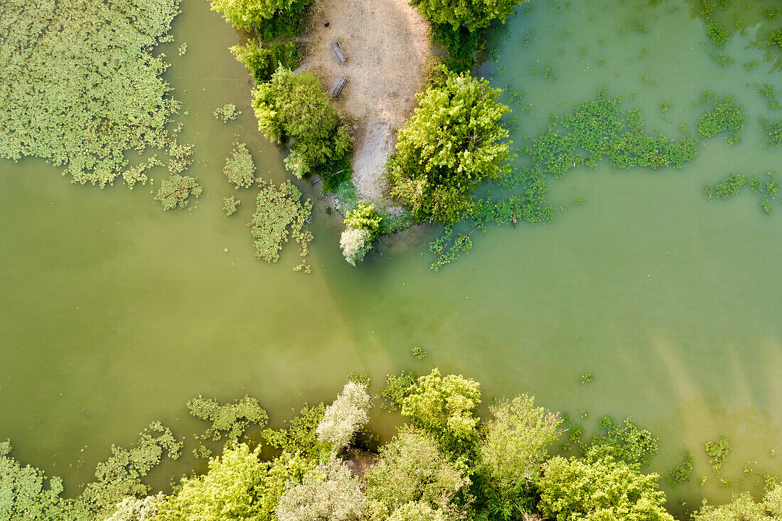 Italy, Mantua, Mantua Lake aerial view,