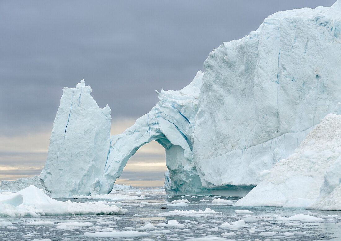 Ilulissat-Eisfjord in der Diskobucht, Grönland, Dänisches Territorium.