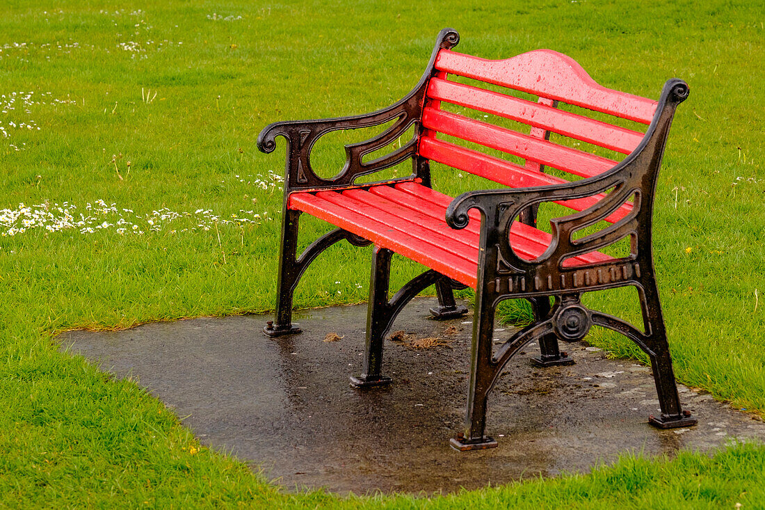 Ireland, red, bench