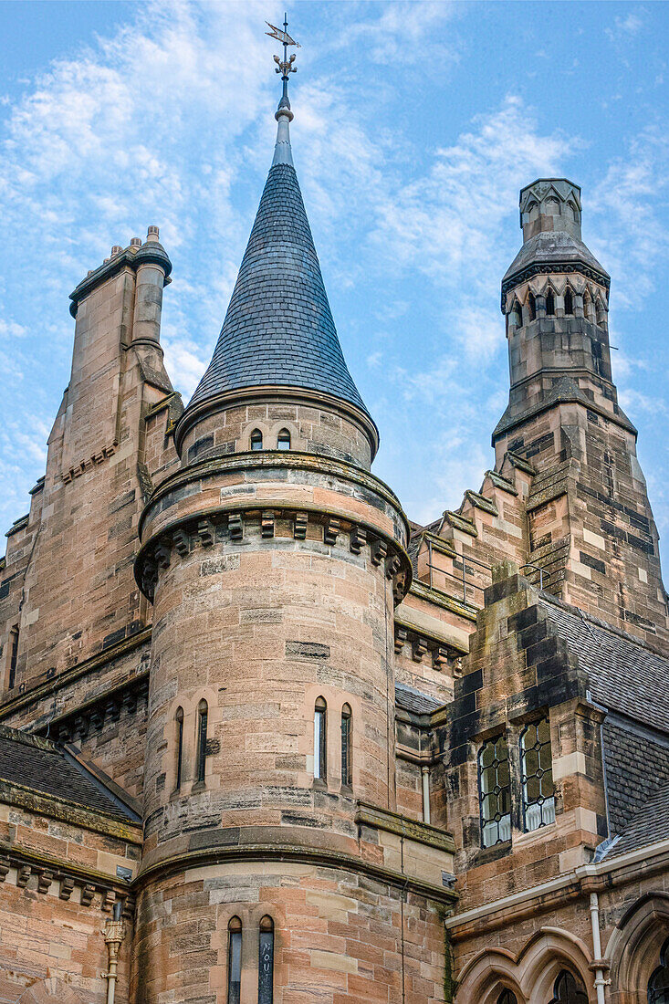 Eastern Section of Main Building. Glasgow University, Scotland.