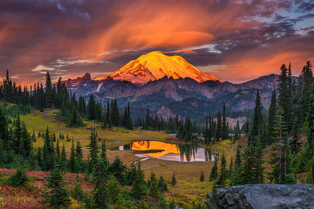 USA, Washington State, Mt. Rainier National Park bei Sonnenaufgang